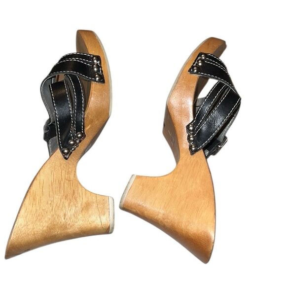 Bongo Vintage Black Leather Women's Sandals Size 8 - Picture 3 of 6